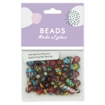 Glass Beads 4-8mm Stripe Rust Pack 50pcs